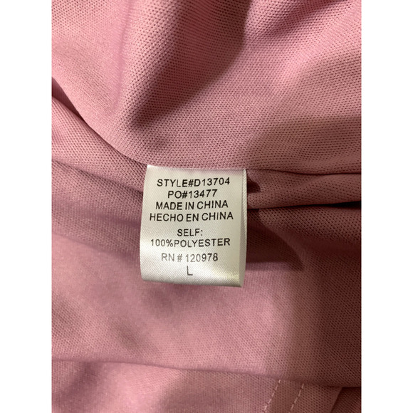 Entro Shift Mini Dress Size L Rose Pink Dot Applique Zip Back Boho Brunch - Picture 6 of 7